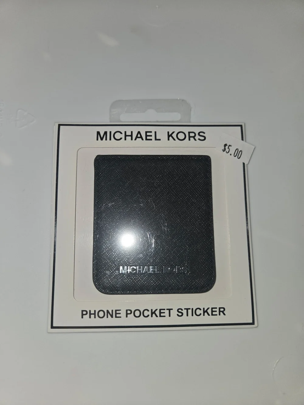 Michael Kors Black Phone Pocket Sticker with Logo